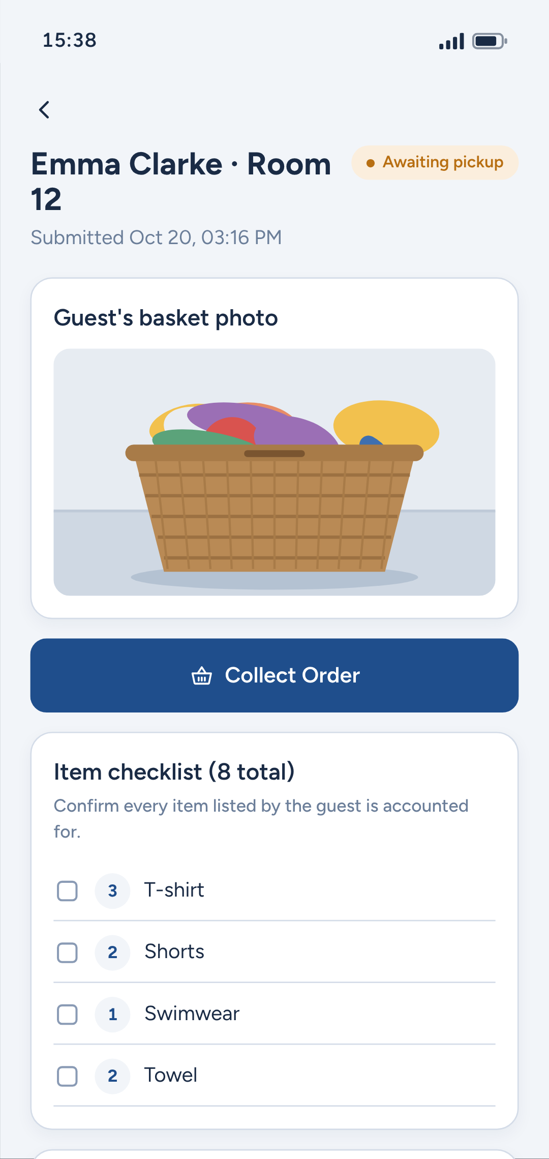 Cove Laundry staff app