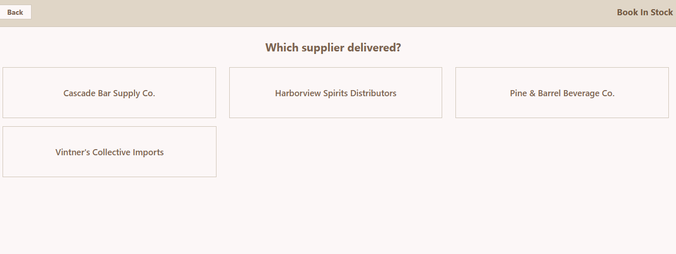 Choosing which supplier delivered when booking stock in